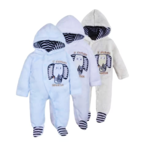 Baby Fleece Elephant Cartoon Romper