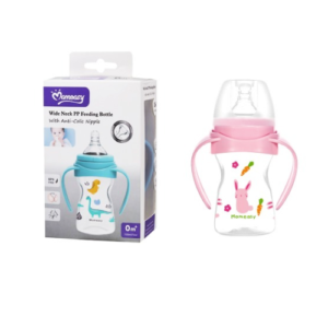 Wide neck PP feeding bottle with handle